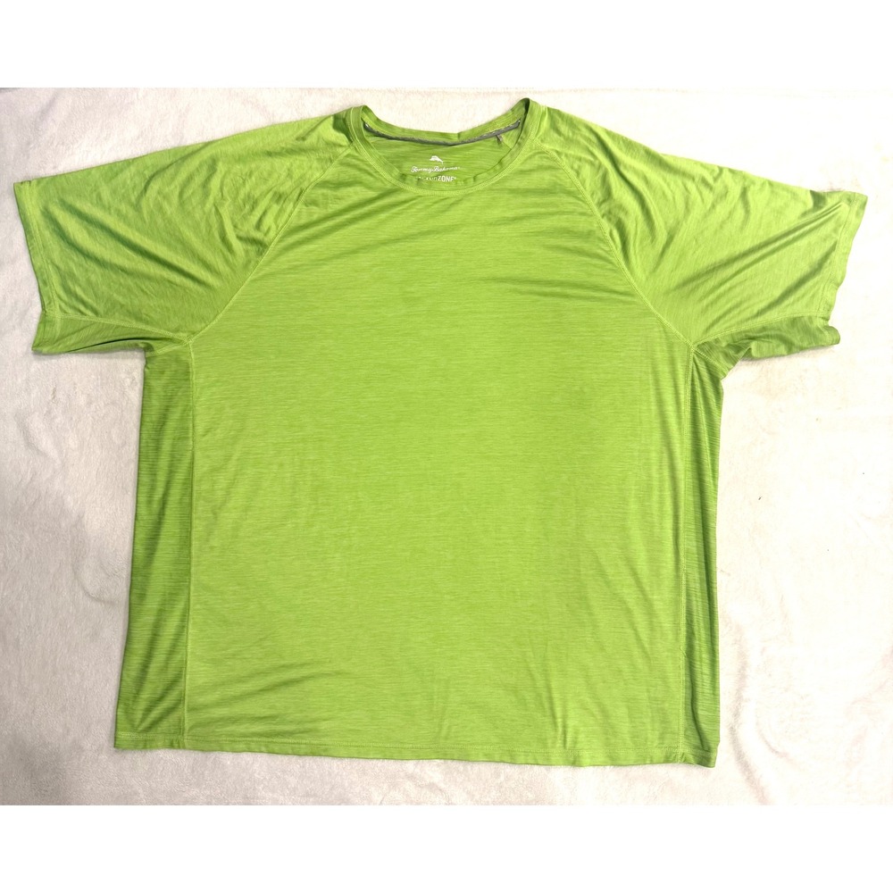 Tommy Bahama IslandZone Mens XXL T-Shirt Lime Green Space Dye Raglan Performance